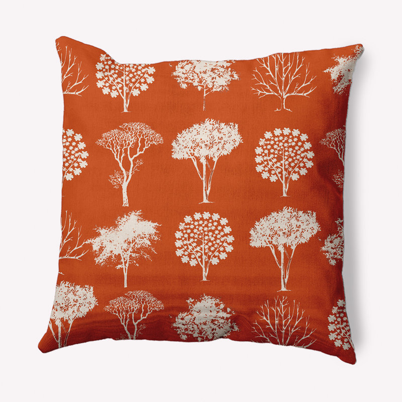 Coussin intérieur / extérieur Field Of Trees, Terre de Sienne, 20 po x 20 po