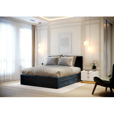 Boxspring Bed Cassiope with Topper and Storage