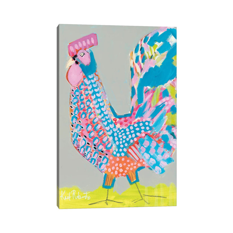 Ralph The Rooster by Kait Roberts - Wrapped Canvas Painting, 152.5 cm H x 101.5 cm W