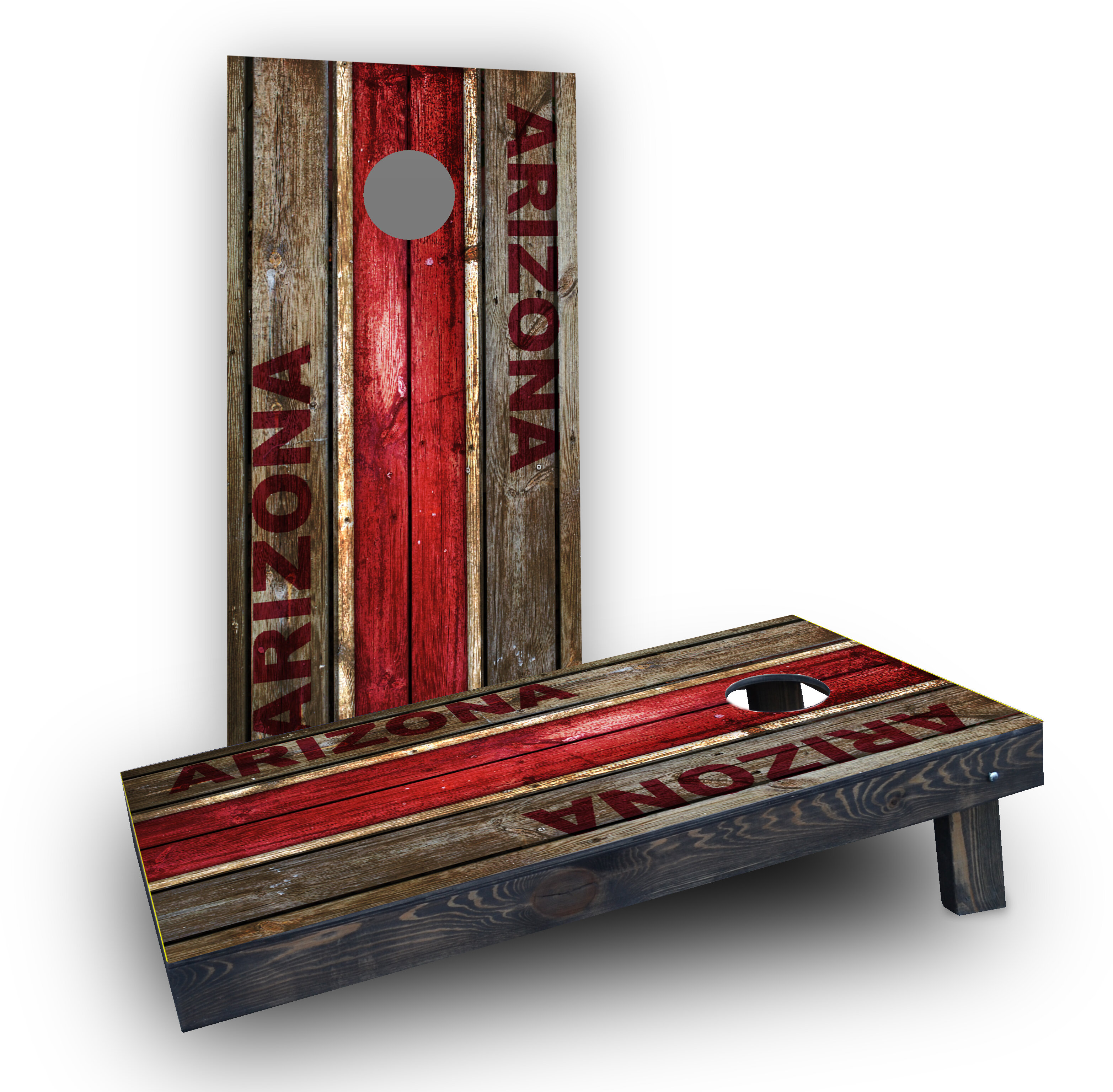 Custom Cornhole Boards Arizona Football Woodslat Themed Custom Cornhole ...