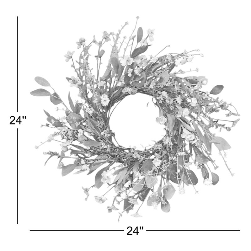 24" Spring Blue Floral Wreath
