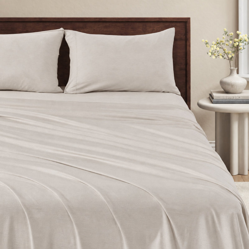 Draps en jersey de coton biologique, California King, Sand