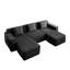 Canapé modulaire modulaire en U à 3 places sans os, confort en forme de nuage avec sièges profonds et repose-pieds mobiles, tissu en velours côtelé-882328120-882328099