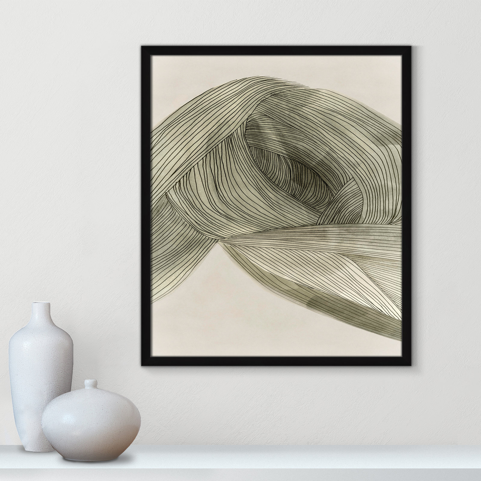 Arnell "Dreaming in Pastel I" Painting, 25.5" H x 21.5" W x 0.75" D, Satin Black
