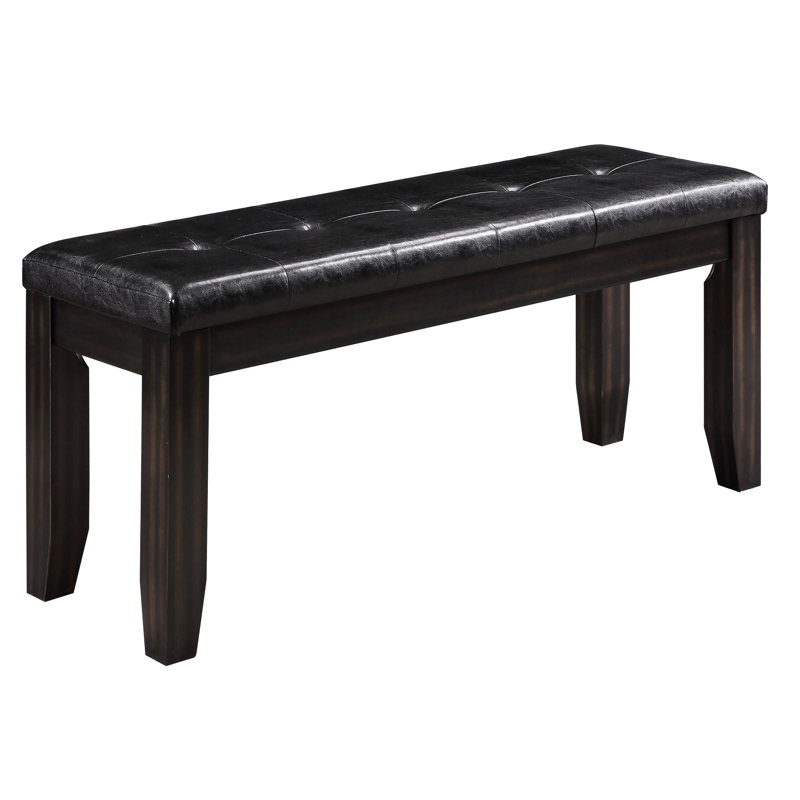 Banc compact avec coussin en mousse noire pour une garniture en cuir peu encombrante à l'allure classique