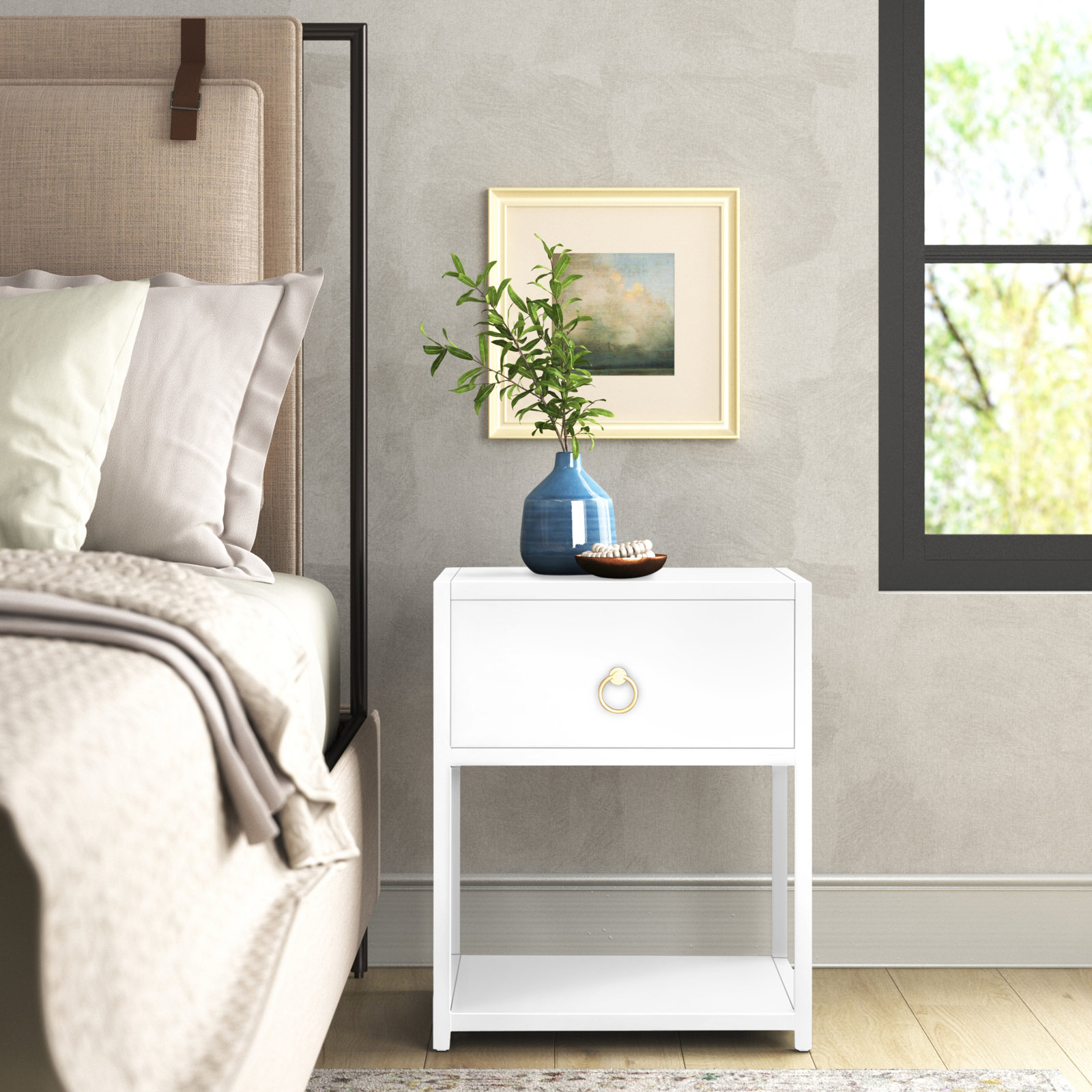 Elin 1 - Drawer Nightstand, White