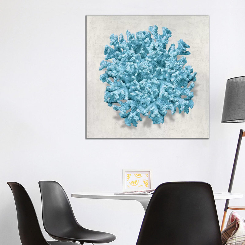 Coral Aqua II by Caroline Kelly - Wrapped Canvas Print, 93.98 cm H x 93.98 cm W x 3.175 cm D