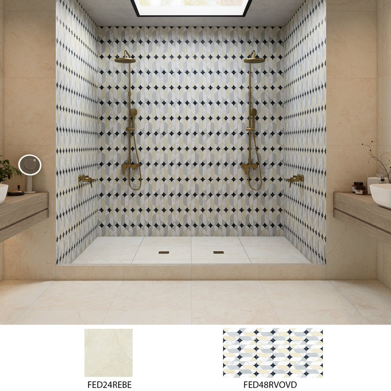 Reve 23-1/2 in. x 23-1/2 in. Porcelain Floor and Wall Tile, Beige