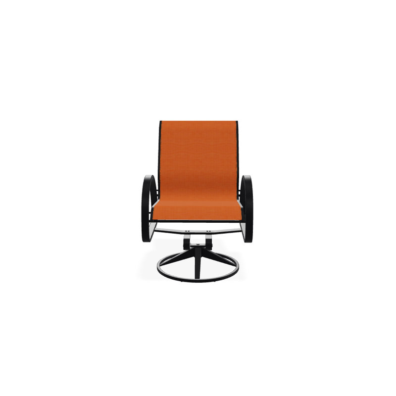 Aruba 1 Outdoor Dining Armchair, Textured Black, Canvas Tangerine Sunbrella® Canvas