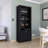 Ankarl 74-Inch Tall Wine Bar Cabinet With 4-Tier Shelves Black-2090406295