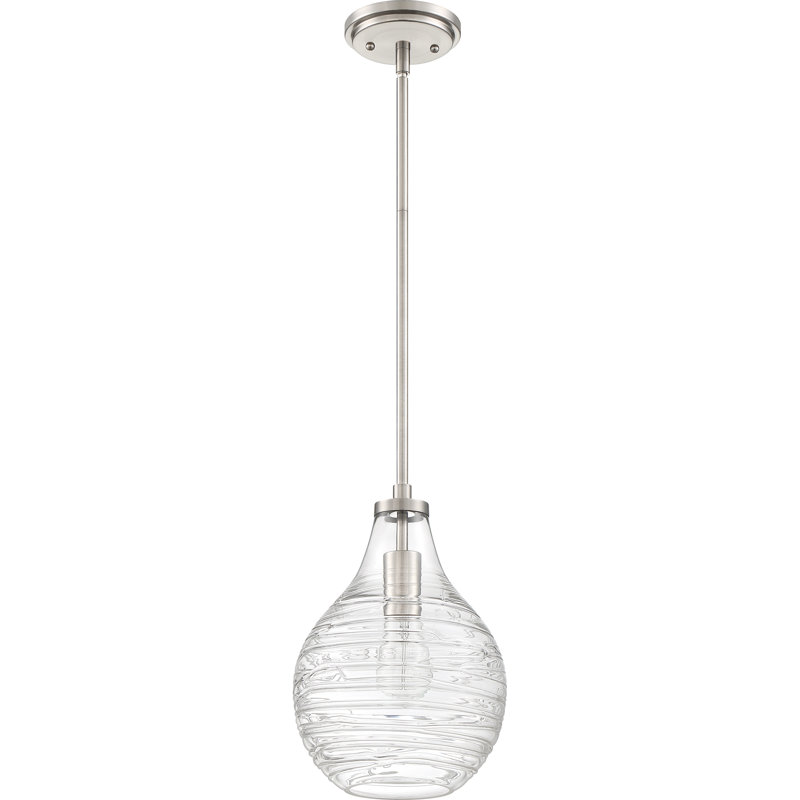 1 - Light Single Pendant, Brushed Nickel