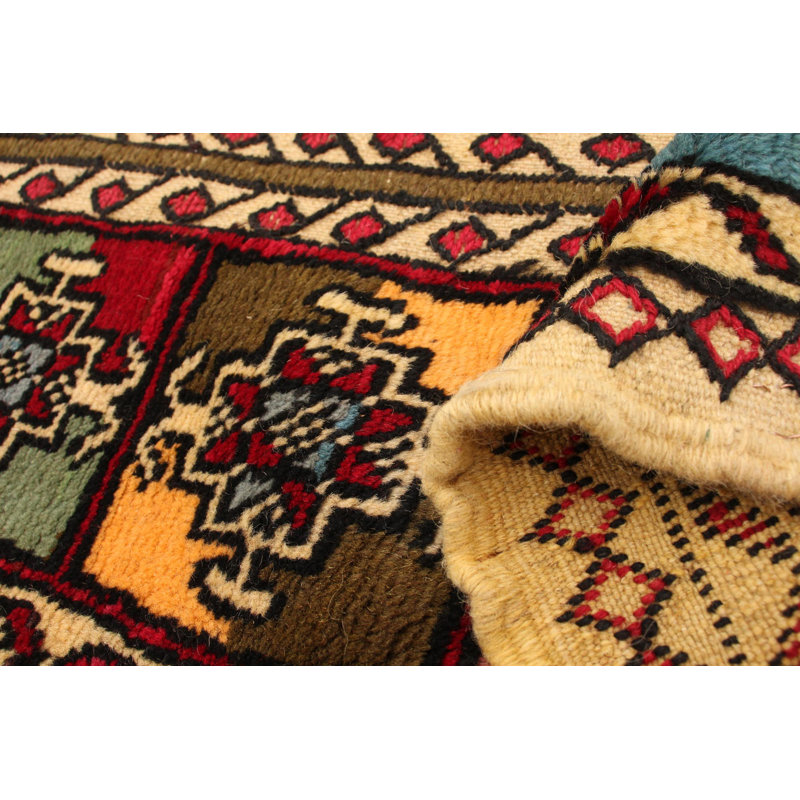 Tapis ivoire en laine noué à la main