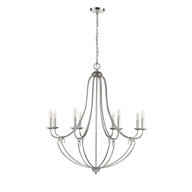Eisley 36" Wide Dimmable Classic / Traditional Chandelier, Polished Nickel