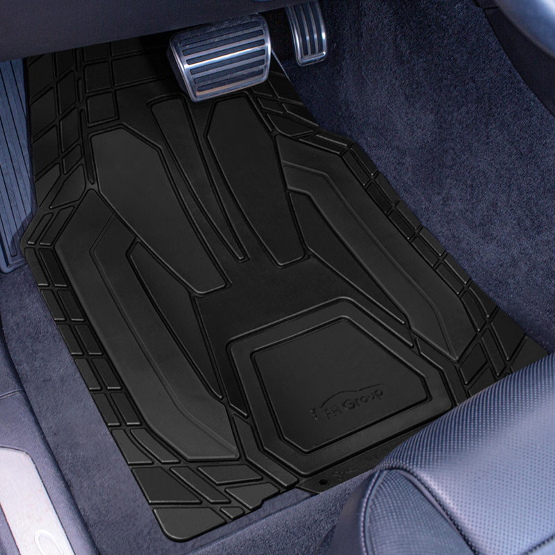 Rubber Floor Mats Full Set, Black