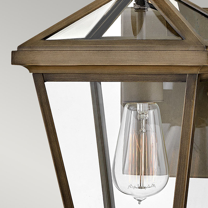 Fatma 36.8cm H Clear Glass Outdoor Wall Lantern, Burnished Bronze