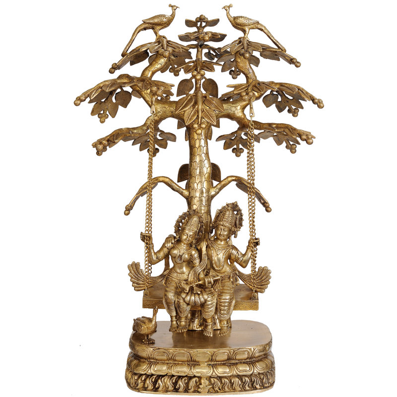 Grande taille Radha et Krishna sur balançoire