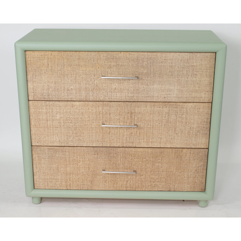 Commode à trois tiroirs Nova, Café, Monochromatique, Nickel satiné