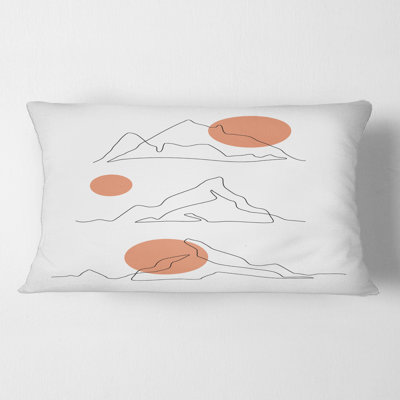 Mountain Range with Moons Rectangular Pillow Cover & Insert