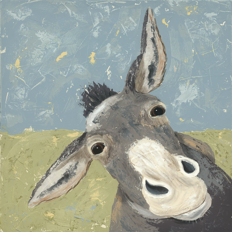 Farm Life-Mule by Jade Reynolds - Painting, 51cm H x 51cm W, Paper Print