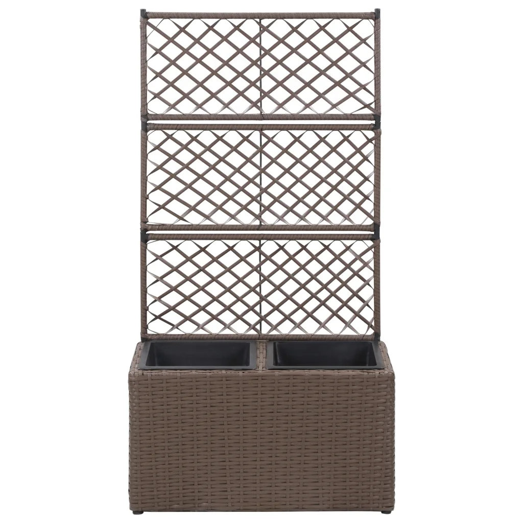 Blumentopf Newsome aus Rattan mit Spalier