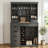 Large Top Bar Cabinet With 9 Drawers , Glass Holder