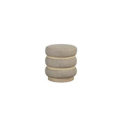 Tabouret en bois flotté avec détails en corde naturelle et revêtement neutre intemporel, base stable, idéal pour les petits espaces, 48 ​​cm de profondeur, 46 cm de largeur, 4,5 kg de hauteur, style bord de mer - pour des espaces confortables.