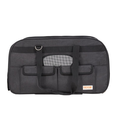 Cat Carrier with Wheels, Rolling Pet Carrier with Telescopic Handle and Shoulder Strap,