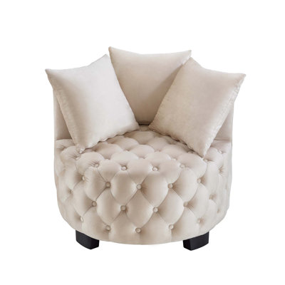 Upholstered Tufted Swivel Chair