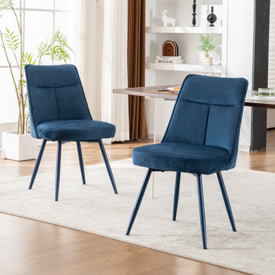 Chaises de salle à manger rembourrées modernes en tissu avec structure en métal pour salle à manger de cuisine