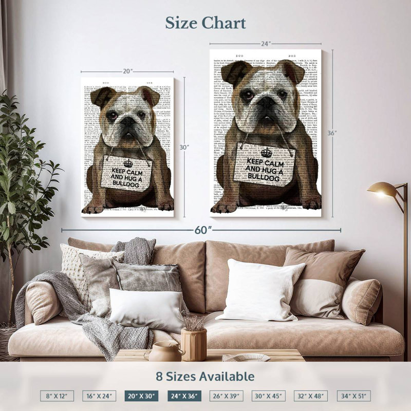 Brampt Hug A Bulldog, 36" H x 24" W