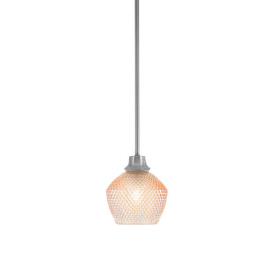 Norwood Hung Pendant Shown In Graphite Finish With 6" Amber Textured Glass