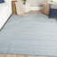 Tapis géométrique bleu / ivoire en laine tissé à plat à la main Gargano-29620158