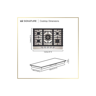 LG SIGNATURE 30 Inch UltraHeat  Gas Cooktop with EasyClean®