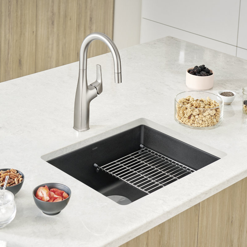 Precis SILGRANIT 21" L x 18" W Undermount Kitchen Sink, Anthracite