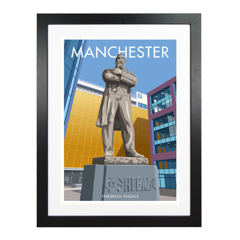 Manchester Engels - Print, Black, 43.5cm H x 33.5cm W x 2.2cm D