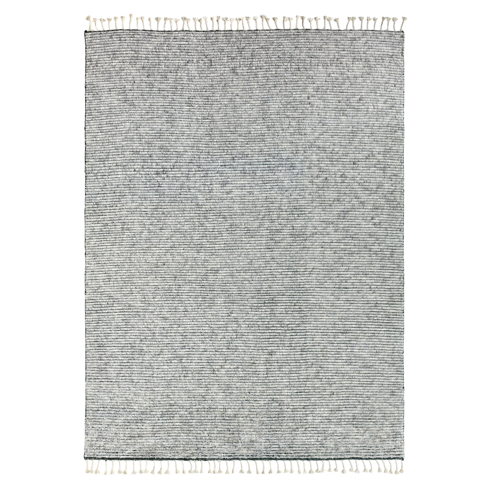 Elwood Hand Knotted Wool/Cotton Gray Area Rug, Rectangle 9' x 13'