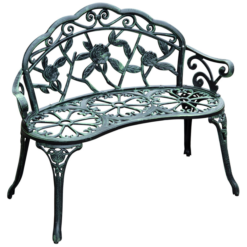 Banc d'extérieur, mobilier d'extérieur en fonte d'aluminium