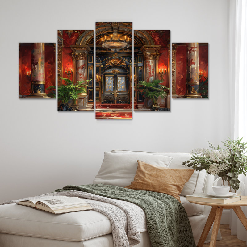 Ensemble de décoration murale rouge et or pour hôtel - hôtel et loges