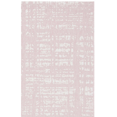 Winifred Abstract Pink/Ivory Indoor/Outdoor Area Rug