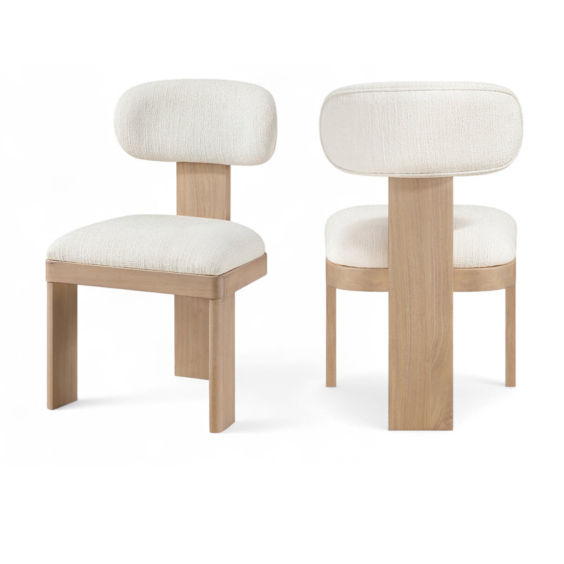 Chaise rembourrée Timbra, Crème, Naturel