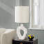 Lighting, H 25 po, lampe de table, résine crème, abat-jour ivoire / crème