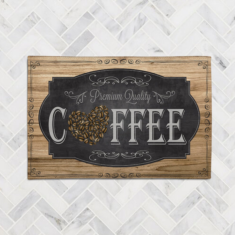 Coffee Bean Power Loom Chenille Area Rug in Brown/Black, Rectangle 5' x 7'