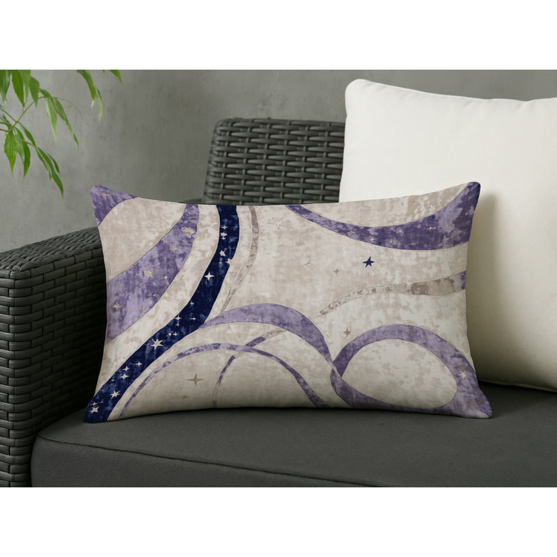 Modern Contemporary Beige Indoor and Outdoor Throw Pillow, Rectangle 25"H x 18"W