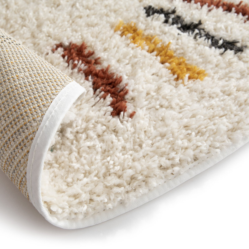 Yazmin Shaggy Beige Rug, Round 120cm