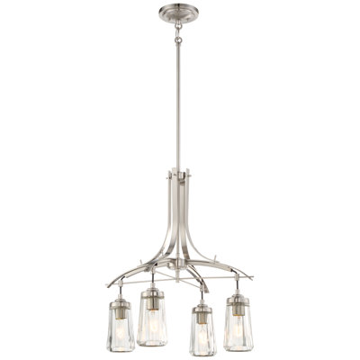 Brayden Studio Omeara Brushed Nickel With Clear Chandelier