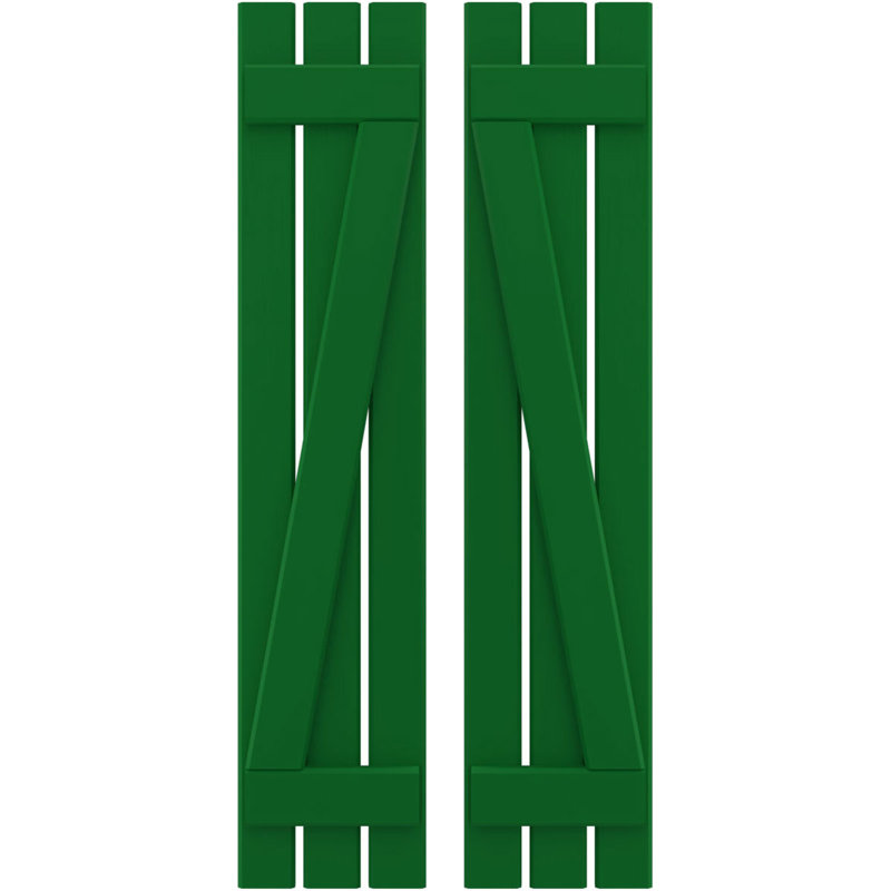 Volets de planche-n-lattes avec barre en Z (par paire) Americraft (2 lattes), Vert Guignet, 19 1/2", 59"
