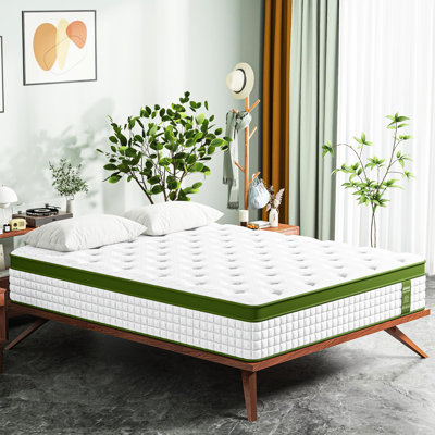 14 po, très grand, matelas, mousse viscoélastique imprégnée de gel, ressorts ensachés, soulagement, isolement du mouvement, peau, respirant, housse, support solide pour tout le corps, support à ressorts,