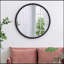 32" Circle Mirror with Metal Beaded Frame