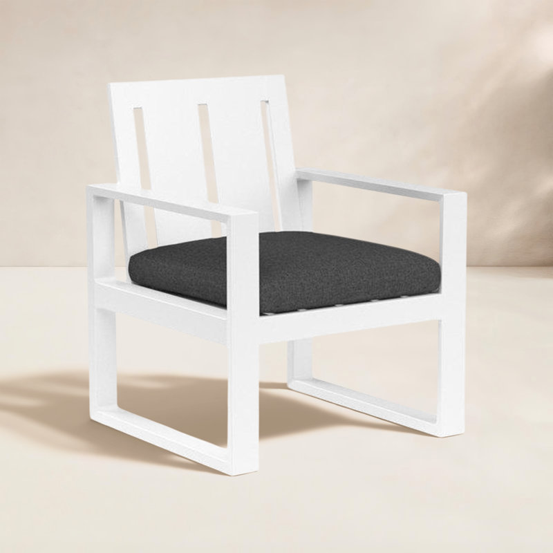 Newport Outdoor Dining Armchair, Spectrum Carbon Sunbrella® Plainweave