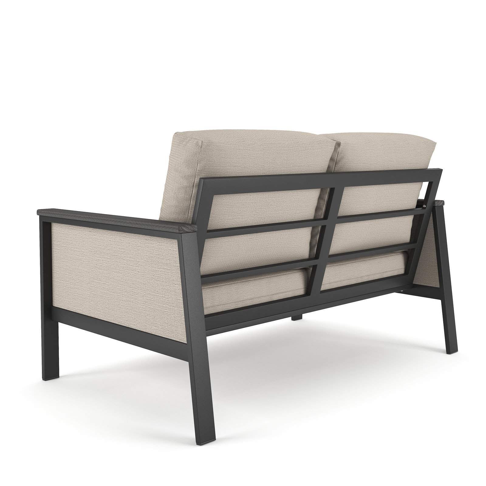 Townsend 55" Sunbrella® Patio Loveseat, Cast Silver, Black/Cast Silver